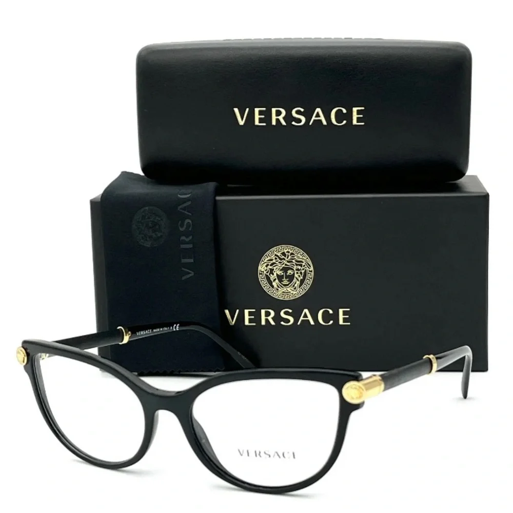 VERSACE VE3270Q GB1 Black / Demo Lens 54mm Eyeglasses